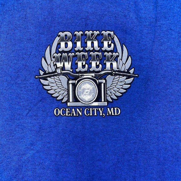 Bike Week Ocean City USA Graphic Tee Thrifted Vintage Style Size 2XL - Picture 2 of 11